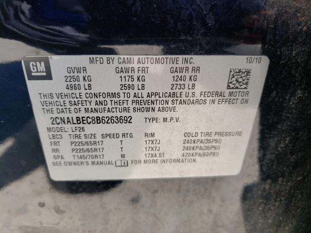 Photo 9 VIN: 2CNALBEC8B6263692 - CHEVROLET EQUINOX LS 