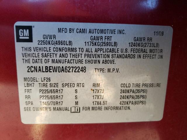 Photo 12 VIN: 2CNALBEW0A6272248 - CHEVROLET EQUINOX LS 