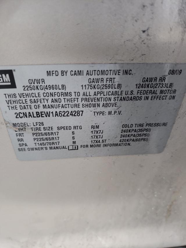 Photo 9 VIN: 2CNALBEW1A6224287 - CHEVROLET EQUINOX LS 