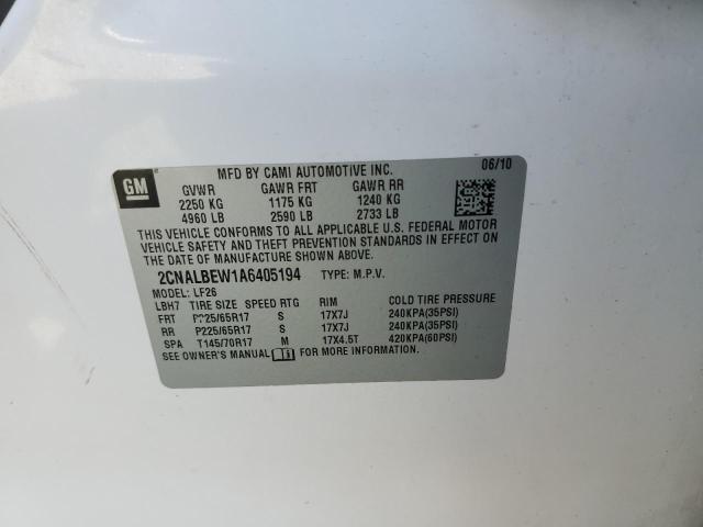 Photo 9 VIN: 2CNALBEW1A6405194 - CHEVROLET EQUINOX LS 