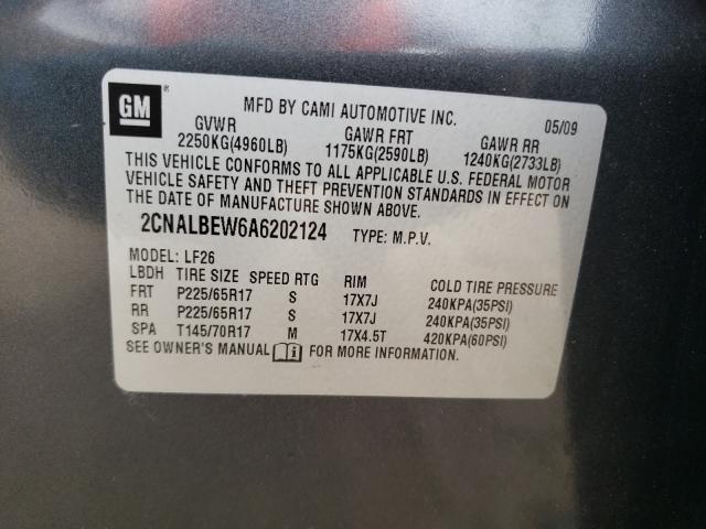 Photo 9 VIN: 2CNALBEW6A6202124 - CHEVROLET EQUINOX LS 