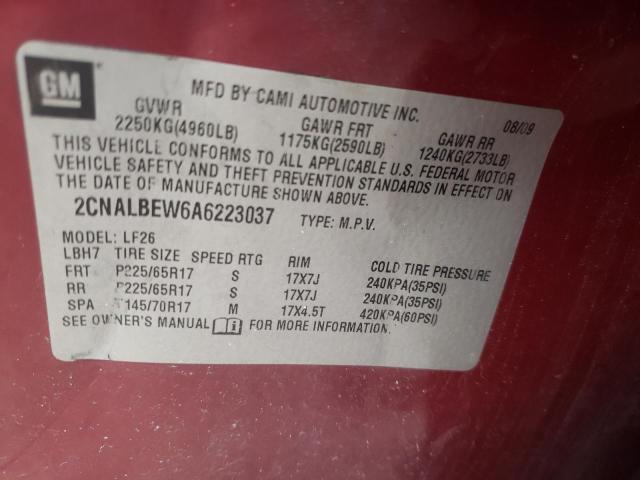 Photo 9 VIN: 2CNALBEW6A6223037 - CHEVROLET EQUINOX LS 