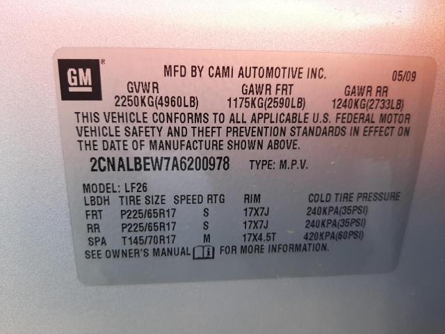 Photo 9 VIN: 2CNALBEW7A6200978 - CHEVROLET EQUINOX LS 