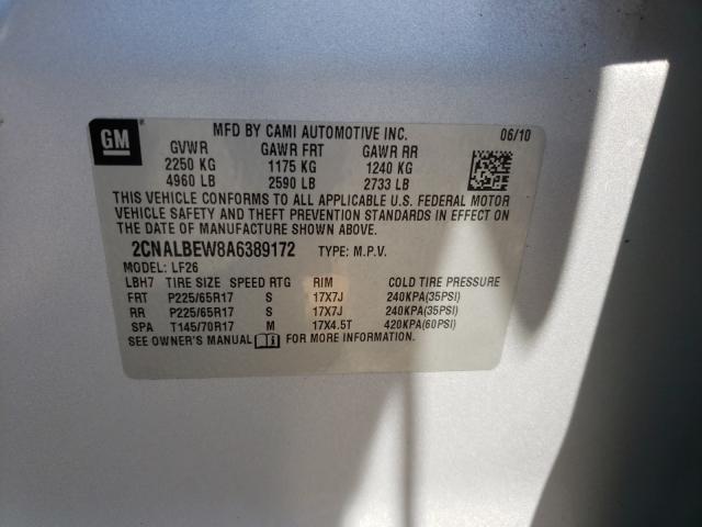 Photo 9 VIN: 2CNALBEW8A6389172 - CHEVROLET EQUINOX LS 