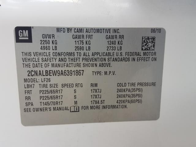 Photo 9 VIN: 2CNALBEW9A6391867 - CHEVROLET EQUINOX LS 