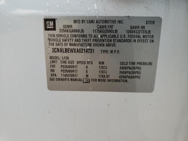 Photo 11 VIN: 2CNALBEWXA6214731 - CHEVROLET EQUINOX 