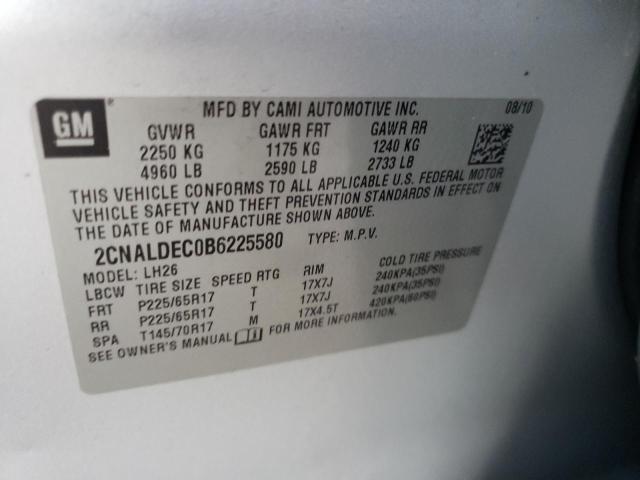 Photo 9 VIN: 2CNALDEC0B6225580 - CHEVROLET EQUINOX LT 