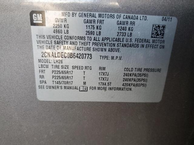 Photo 12 VIN: 2CNALDEC0B6420773 - CHEVROLET EQUINOX LT 