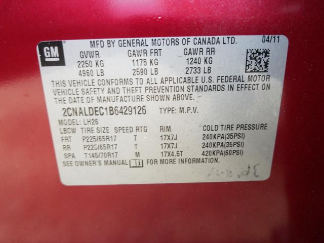 Photo 9 VIN: 2CNALDEC1B6429126 - CHEVROLET EQUINOX LT 