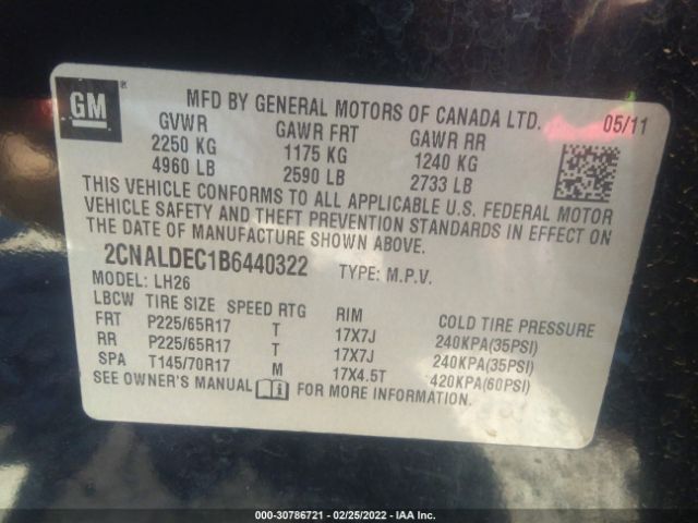 Photo 8 VIN: 2CNALDEC1B6440322 - CHEVROLET EQUINOX 