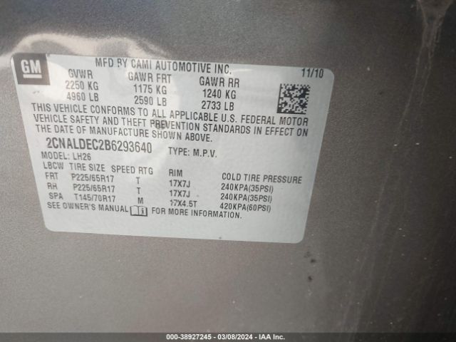 Photo 8 VIN: 2CNALDEC2B6293640 - CHEVROLET EQUINOX 