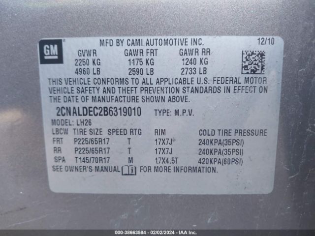 Photo 8 VIN: 2CNALDEC2B6319010 - CHEVROLET EQUINOX 