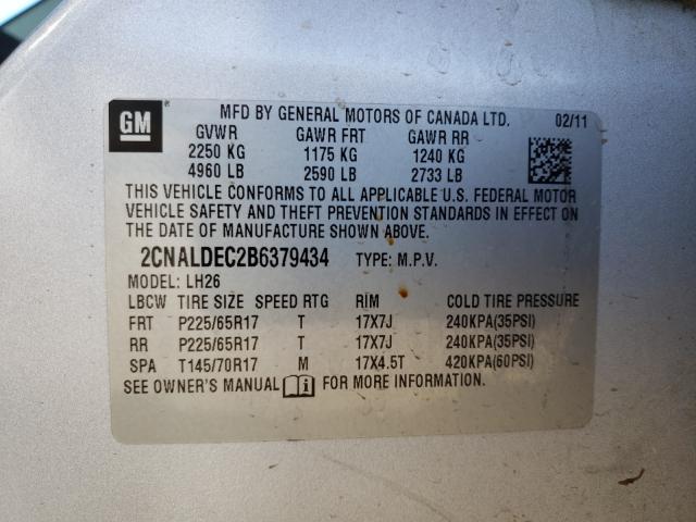 Photo 9 VIN: 2CNALDEC2B6379434 - CHEVROLET EQUINOX LT 