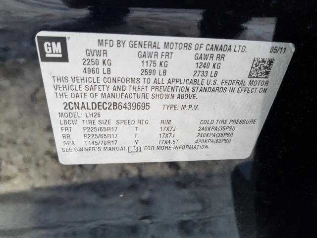 Photo 9 VIN: 2CNALDEC2B6439695 - CHEVROLET EQUINOX LT 