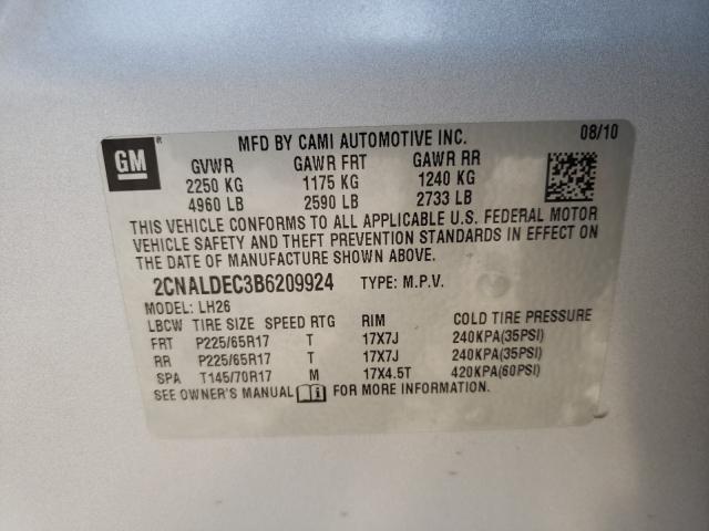 Photo 9 VIN: 2CNALDEC3B6209924 - CHEVROLET EQUINOX LT 