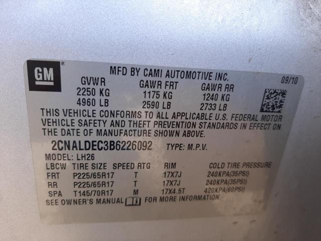 Photo 9 VIN: 2CNALDEC3B6226092 - CHEVROLET EQUINOX LT 