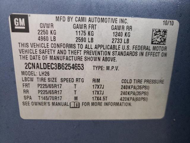 Photo 11 VIN: 2CNALDEC3B6254653 - CHEVROLET EQUINOX LT 