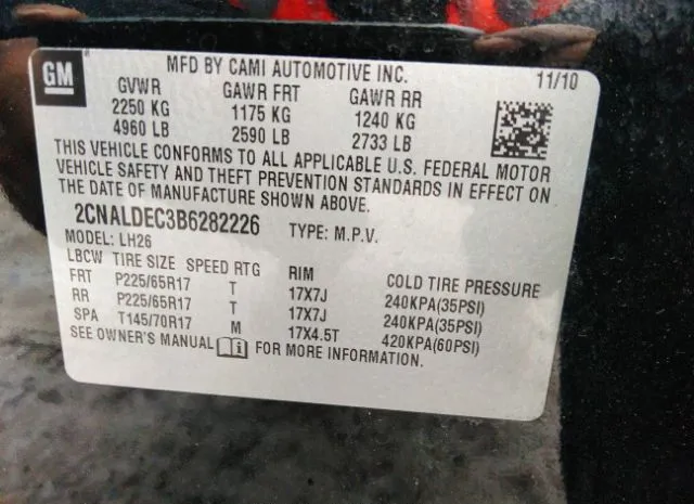 Photo 8 VIN: 2CNALDEC3B6282226 - CHEVROLET EQUINOX 