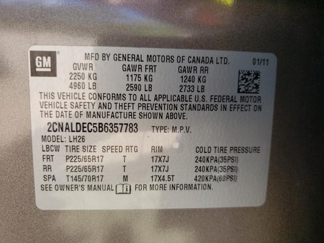 Photo 9 VIN: 2CNALDEC5B6357783 - CHEVROLET EQUINOX LT 