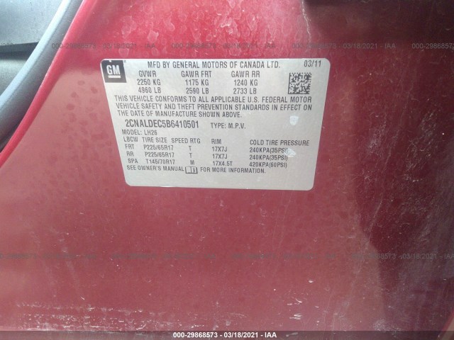 Photo 8 VIN: 2CNALDEC5B6410501 - CHEVROLET EQUINOX 