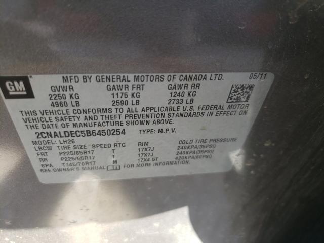 Photo 9 VIN: 2CNALDEC5B6450254 - CHEVROLET EQUINOX LT 