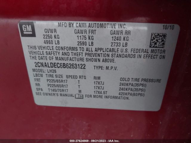 Photo 8 VIN: 2CNALDEC6B6263122 - CHEVROLET EQUINOX 