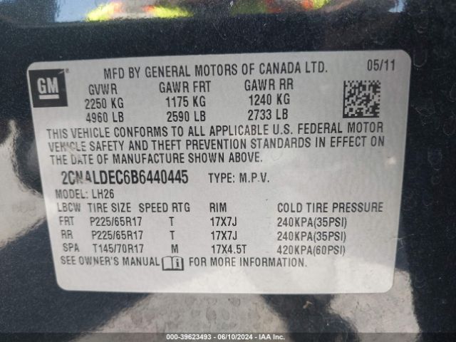 Photo 8 VIN: 2CNALDEC6B6440445 - CHEVROLET EQUINOX 