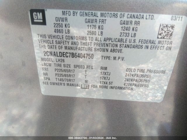 Photo 8 VIN: 2CNALDEC7B6404750 - CHEVROLET EQUINOX 