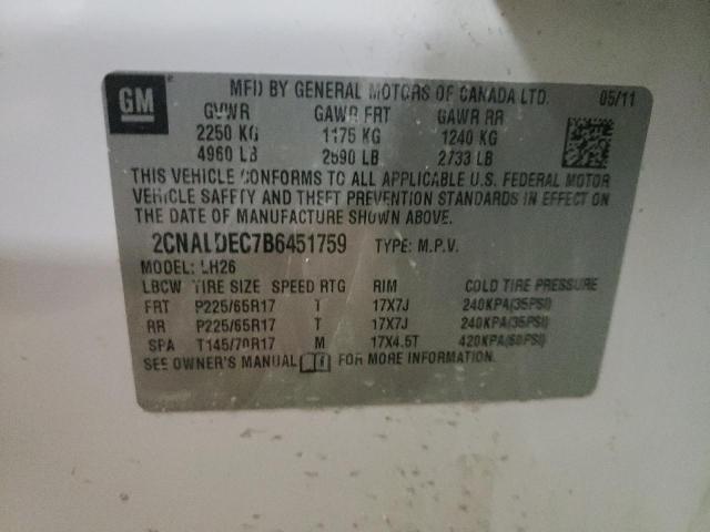 Photo 13 VIN: 2CNALDEC7B6451759 - CHEVROLET EQUINOX LT 