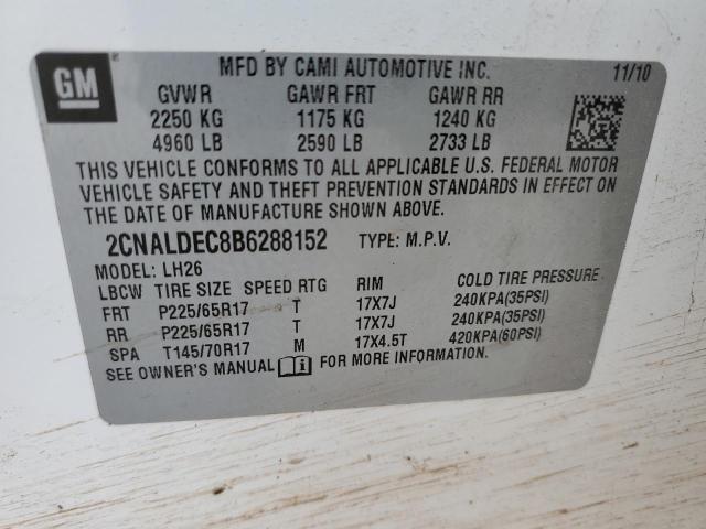 Photo 11 VIN: 2CNALDEC8B6288152 - CHEVROLET EQUINOX LT 