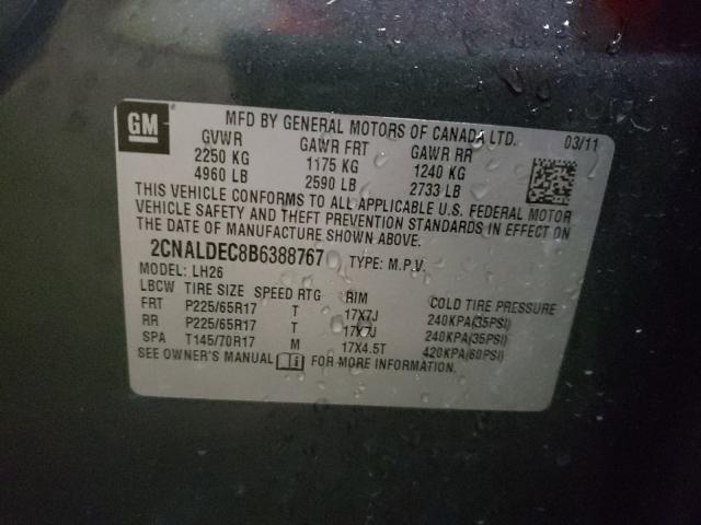 Photo 9 VIN: 2CNALDEC8B6388767 - CHEVROLET EQUINOX LT 