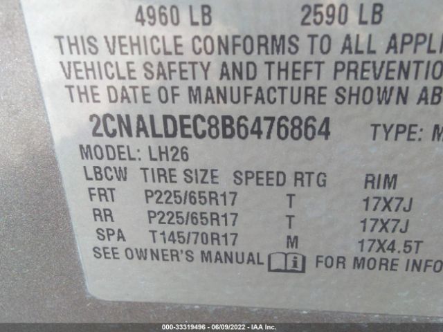 Photo 8 VIN: 2CNALDEC8B6476864 - CHEVROLET EQUINOX 