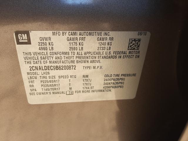 Photo 9 VIN: 2CNALDEC9B6200872 - CHEVROLET EQUINOX LT 