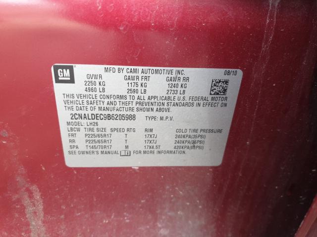 Photo 9 VIN: 2CNALDEC9B6205988 - CHEVROLET EQUINOX LT 