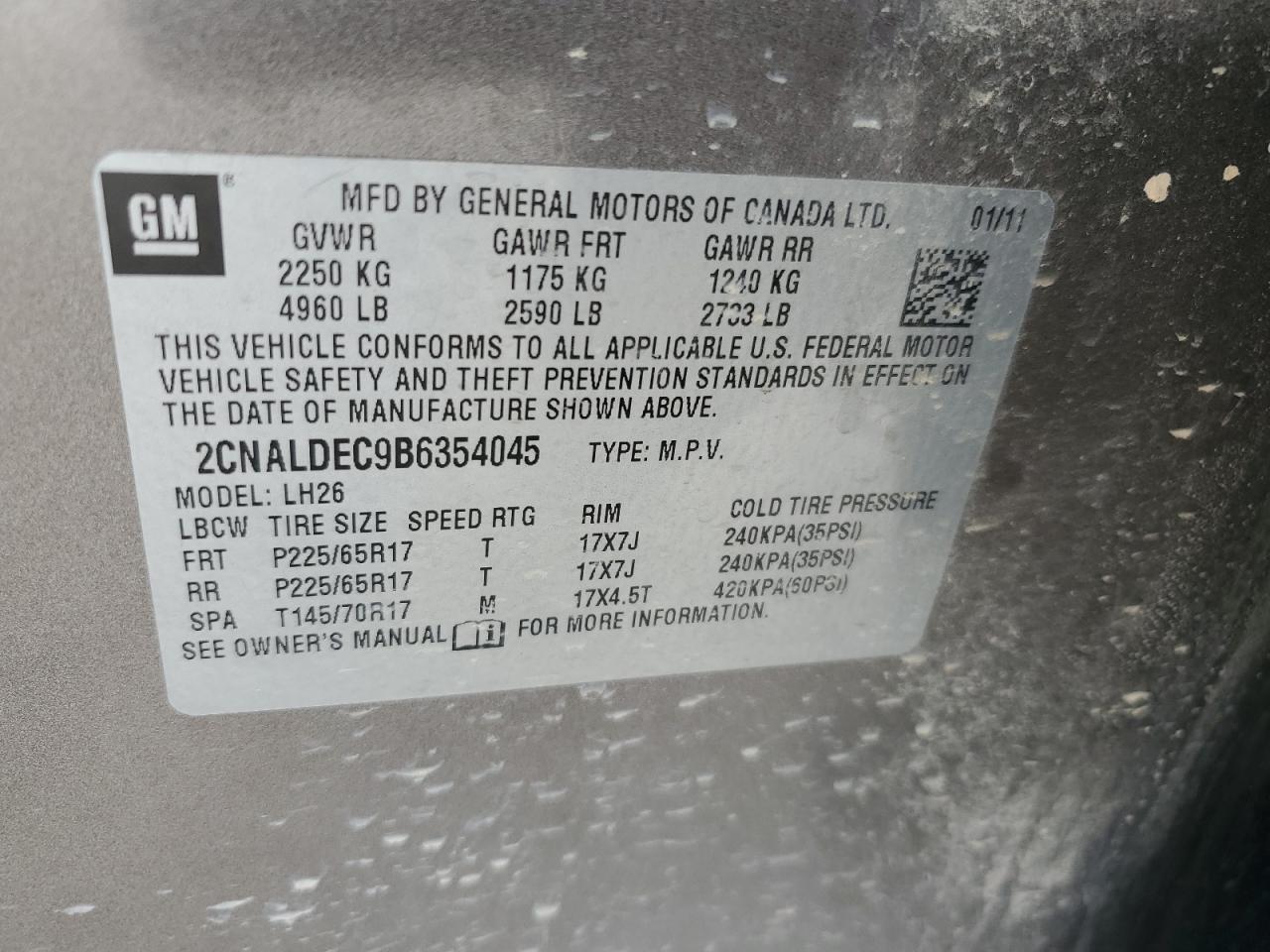 Photo 12 VIN: 2CNALDEC9B6354045 - CHEVROLET EQUINOX 