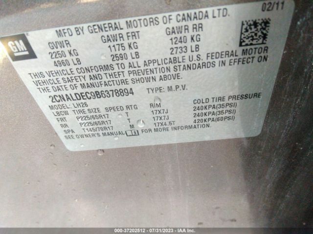 Photo 8 VIN: 2CNALDEC9B6378894 - CHEVROLET EQUINOX 