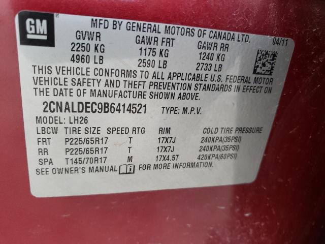 Photo 9 VIN: 2CNALDEC9B6414521 - CHEVROLET EQUINOX LT 