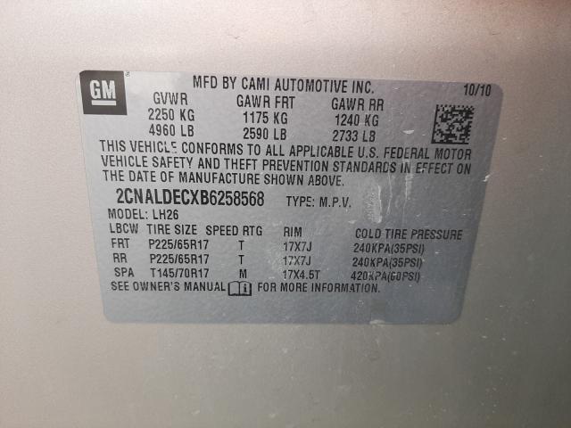 Photo 9 VIN: 2CNALDECXB6258568 - CHEVROLET EQUINOX LT 