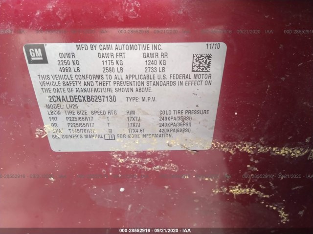 Photo 8 VIN: 2CNALDECXB6297130 - CHEVROLET EQUINOX 