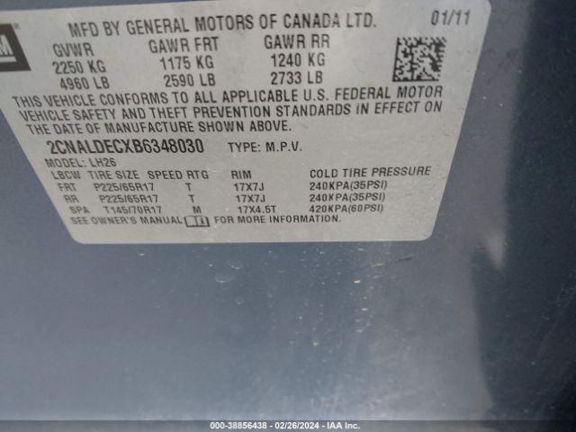 Photo 8 VIN: 2CNALDECXB6348030 - CHEVROLET EQUINOX 