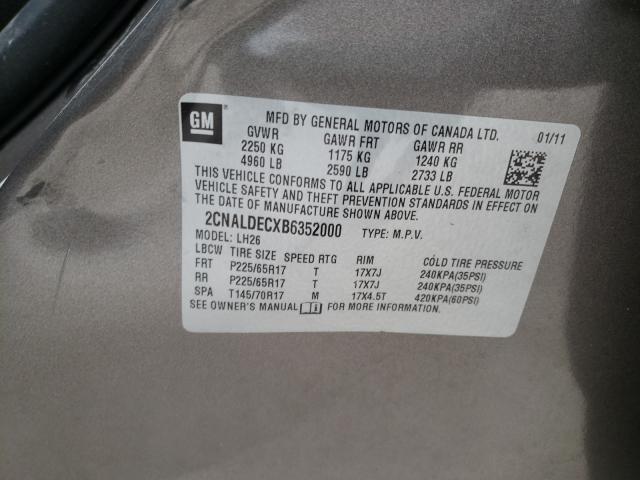 Photo 9 VIN: 2CNALDECXB6352000 - CHEVROLET EQUINOX LT 