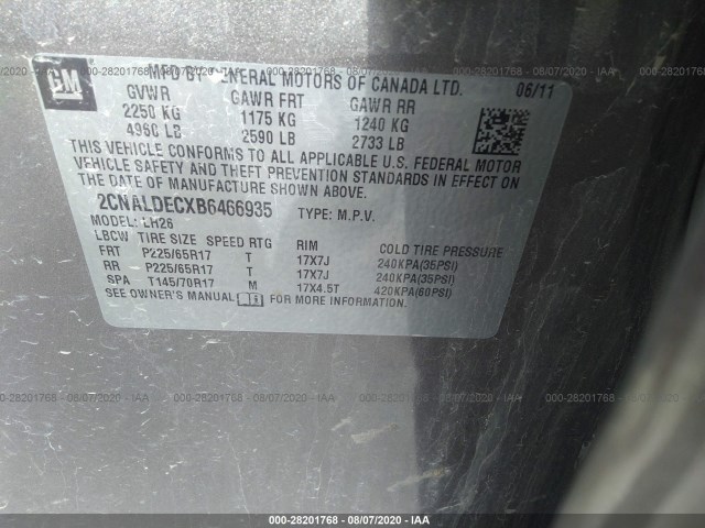 Photo 8 VIN: 2CNALDECXB6466935 - CHEVROLET EQUINOX 