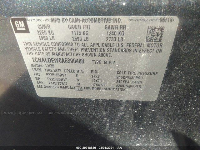 Photo 8 VIN: 2CNALDEW0A6390408 - CHEVROLET EQUINOX 