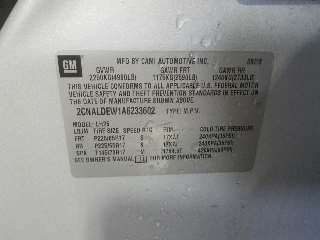 Photo 9 VIN: 2CNALDEW1A6233602 - CHEVROLET EQUINOX LT 