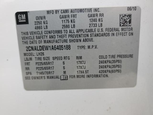 Photo 11 VIN: 2CNALDEW1A6405188 - CHEVROLET EQUINOX LT 