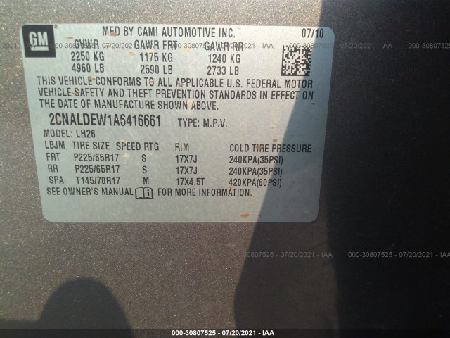 Photo 8 VIN: 2CNALDEW1A6416661 - CHEVROLET EQUINOX 