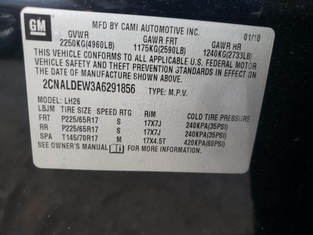 Photo 9 VIN: 2CNALDEW3A6291856 - CHEVROLET EQUINOX LT 