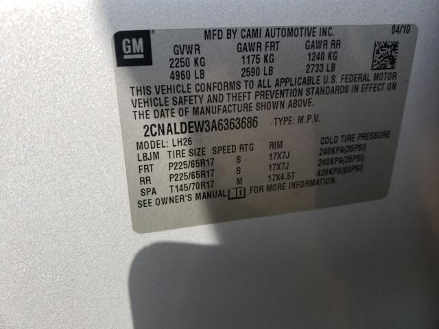 Photo 9 VIN: 2CNALDEW3A6363686 - CHEVROLET EQUINOX LT 