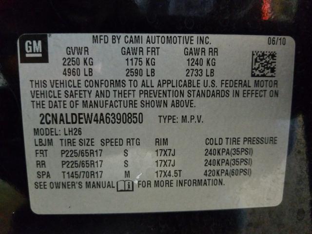 Photo 9 VIN: 2CNALDEW4A6390850 - CHEVROLET EQUINOX LT 