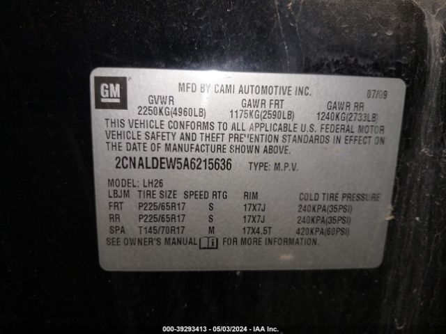 Photo 8 VIN: 2CNALDEW5A6215636 - CHEVROLET EQUINOX 